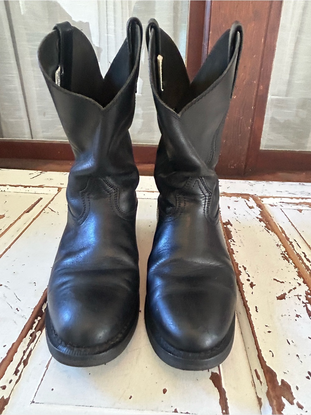 ROCKY Warden Pull-On Wellington Leather Boot, Black, Size 11.5W